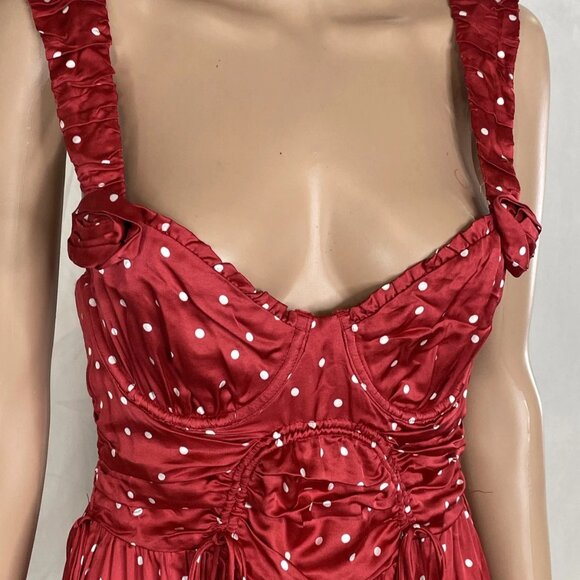 For Love & Lemons Women’s Willa Ditsy Dot Mini Dress – Red – Size M - Picture 5 of 11